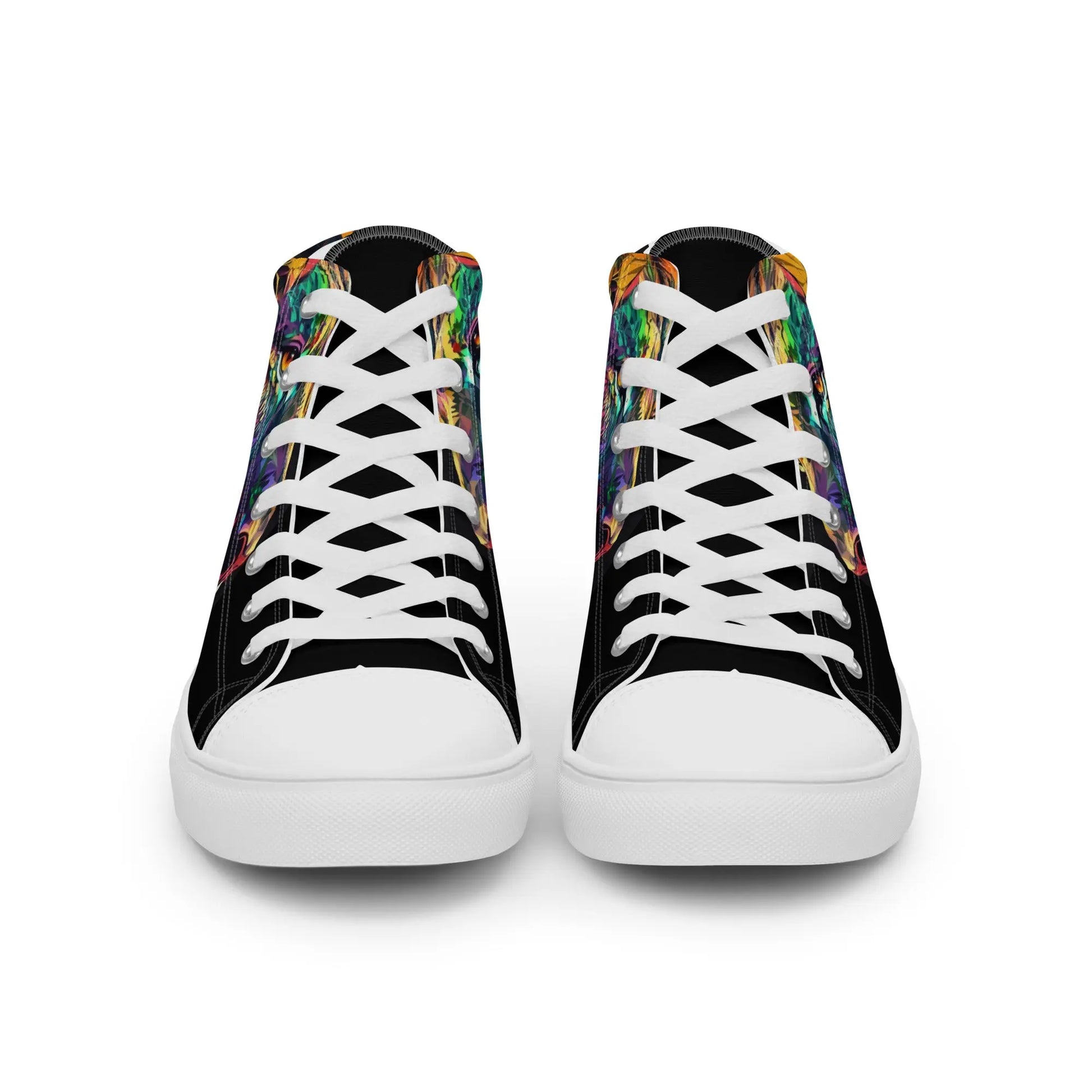 Fauvism Dark Lion High Top Sneakers: AI-Engineered, Unisex, Roar in Style with Durable, Comfortable, Art-Inspired Footwear Kinetic Footwear